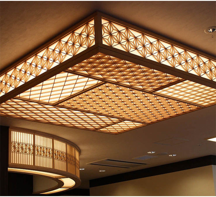 Hinoki 3D French Solid Wooden Decorative Partition Wall Produk Kumiko