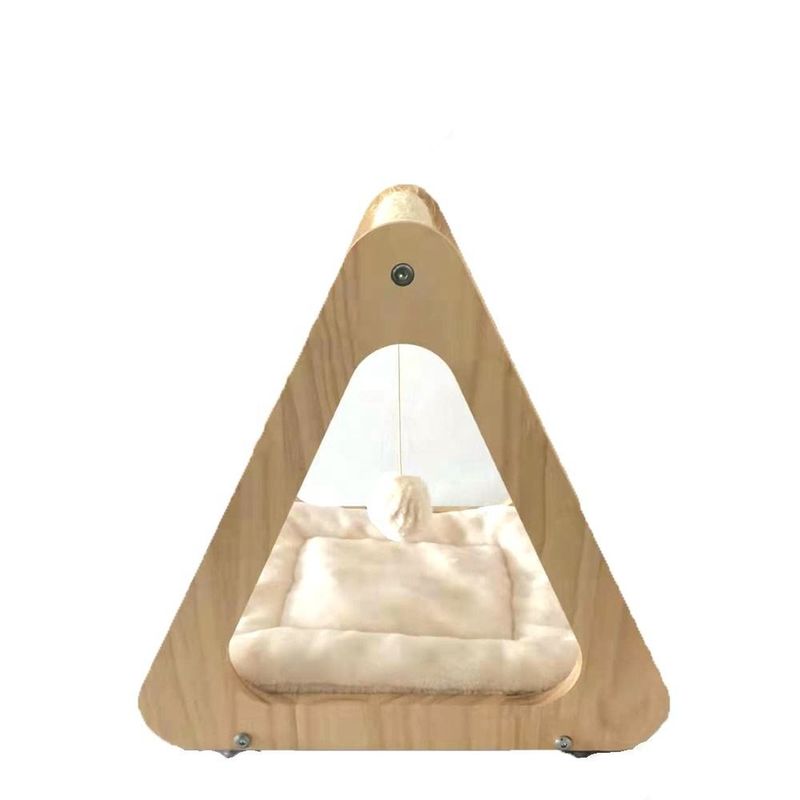 CARB Wooden Cat Friendly Furniture Tempat Tidur Rumah Kucing Lipat Untuk Menggaruk Gua Merasa