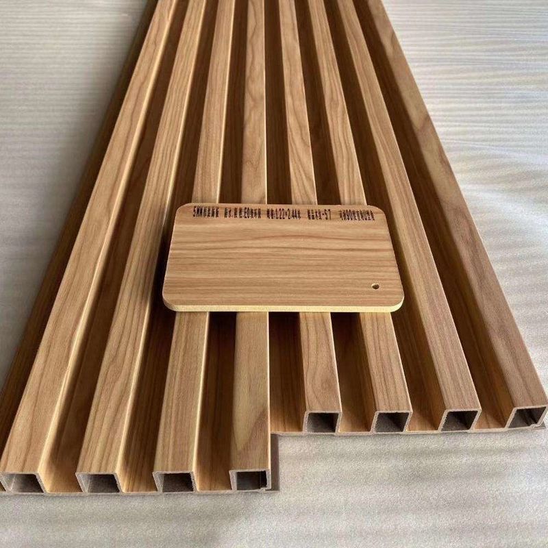 Desain Panel Dinding Kayu Butir Pvc Wpc Disesuaikan Untuk Dekorasi 170 * 20mm