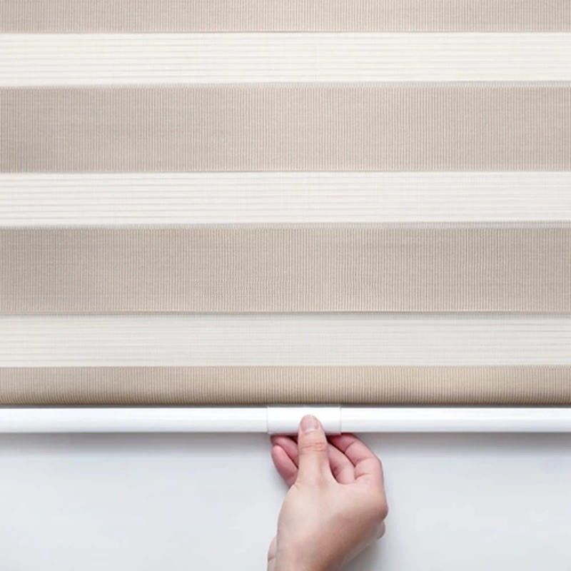 Tirai Tirai Tanpa Kabel Jendela Ganda Tirai Zebra Roller Nuansa Dua Lapisan Anti UV