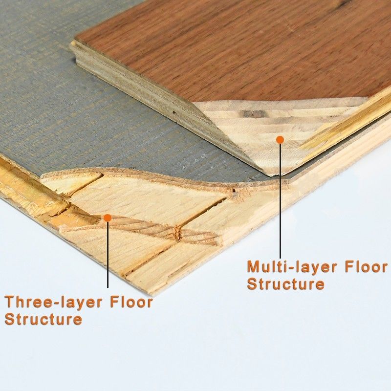 20 Warna Wire Brushed Oak Direkayasa Lantai Kayu Tebal 18mm