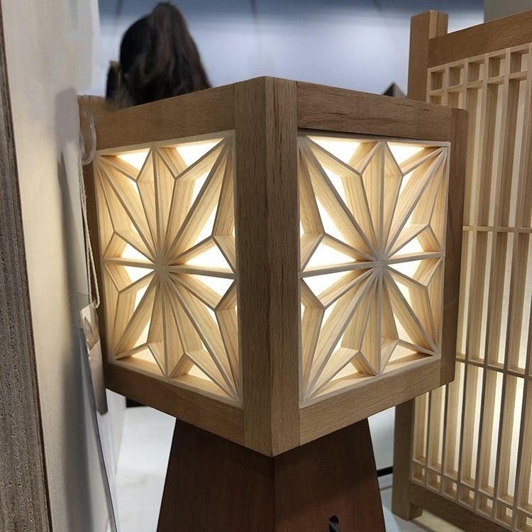 Kayu Hias Pedesaan Kumiko Memimpin Layar Pembagi Kayu Gelembung Air Untuk Restoran