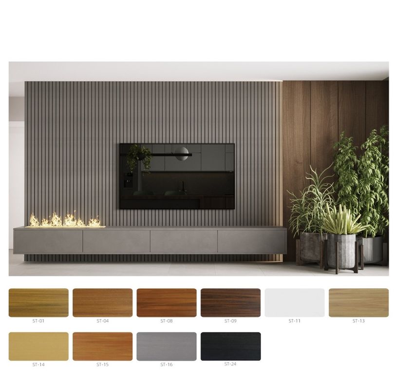 Hotel Residential WPC Dekorasi Interior Kayu Great Wall Panel Dekorasi WPC Fluted Wall Panel