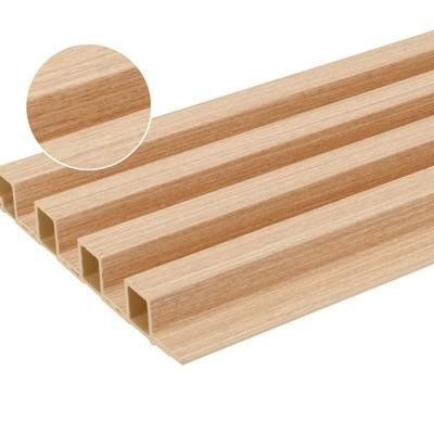 Kayu Cladding Interior Plastik Komposit Fluted Cover Board Wainscoting Vinyl Kayu Dekoratif 3D WPC Panel dinding