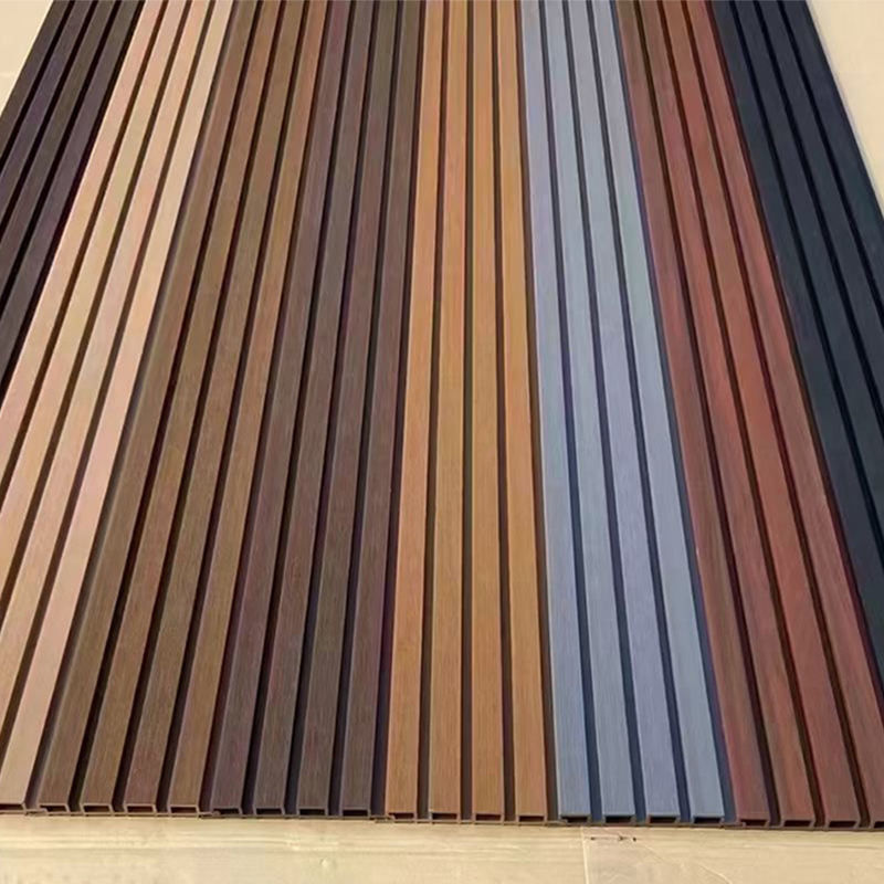 Kualitas tinggi pagar berongga Fluted Co-ekstrusi Dekoratif Kayu Plastik Komposit Wpc Panel dinding luar Lapisan