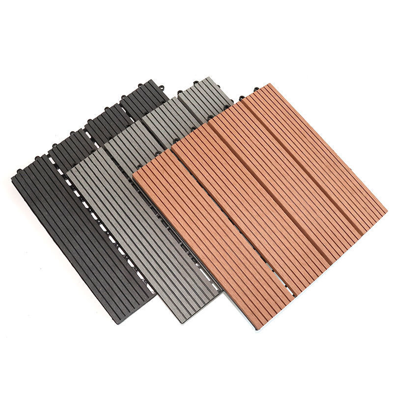 Diy Lantai Wpc Outdoor Patio Tile Decking Kayu Plastik Komposit Deck Tile