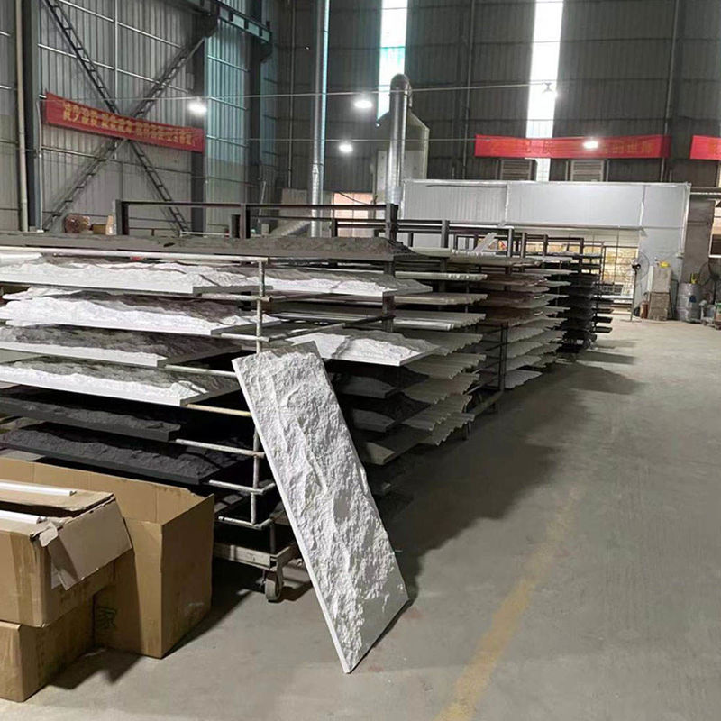Batu Buatan Pu Panel Dinding Pu Rock Panel Batu Palsu Veneer Batu Kebudayaan Alam Untuk Lapisan Dinding Luar
