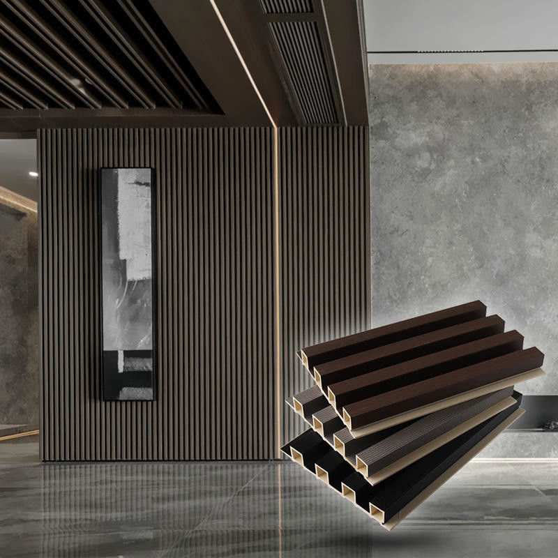 Pabrik Grosir Ekologi Kayu Wallboard WPC PVC Plastik Wallboard TV Dinding Untuk Interior Outdoor Custom Warna