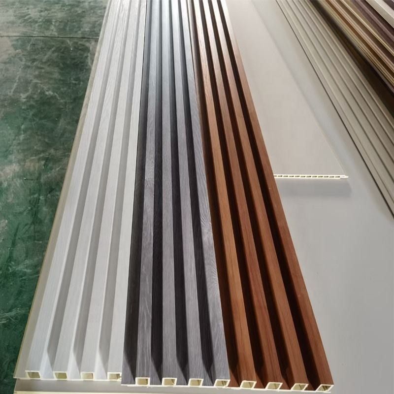 Waterproof wpc panel dinding pvc film kayu plastik wpc plafon slate cladding panel dinding dalam ruangan