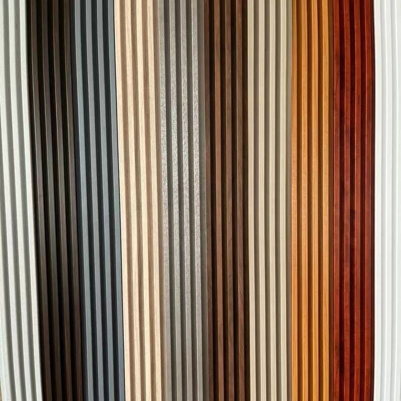 Waterproof wpc panel dinding pvc film kayu plastik wpc plafon slate cladding panel dinding dalam ruangan