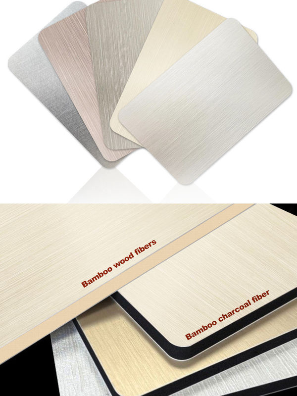 Bambu Batubara Kayu Veneer Metal Panel Dinding Piring Dekoratif Bambu PET Metal Board