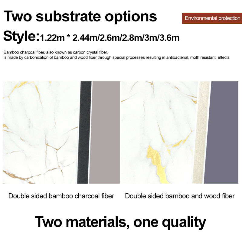 Bambu Batubara Kayu Veneer Metal Panel Dinding Piring Dekoratif Bambu PET Metal Board