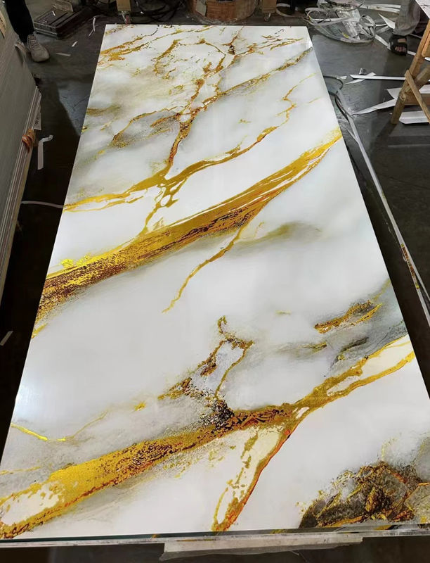 Interior Bambu Serat Batubara Kayu Veneer Tekstur Logam Solid Mirror Panel dinding PVC