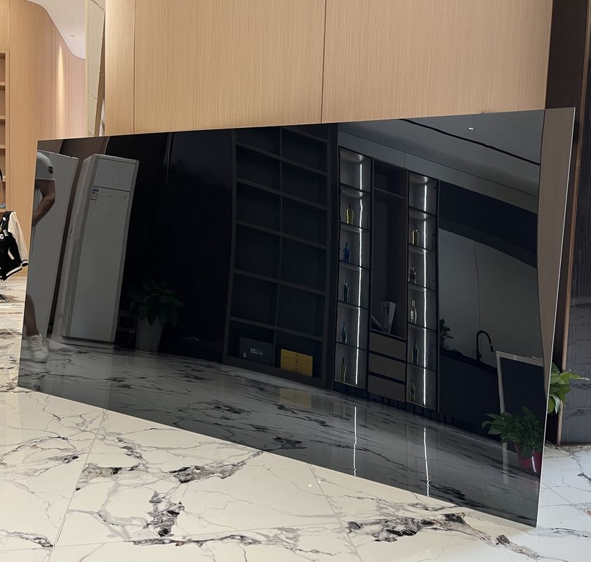 Interior Bambu Serat Batubara Kayu Veneer Tekstur Logam Solid Mirror Panel dinding PVC