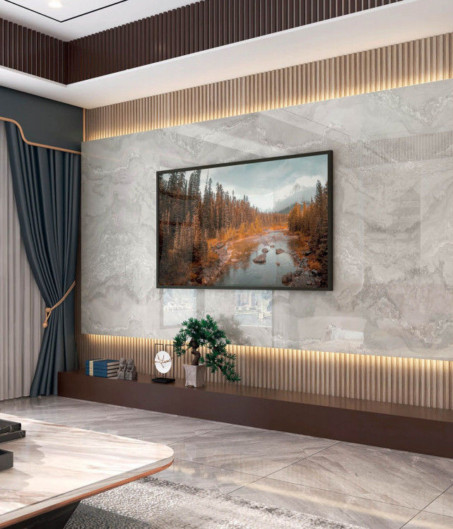 Hot Sell Panel Tembok Batubara Batubara Padat 1220 X 2800 mm Waterproof Komposit Marmer Biji