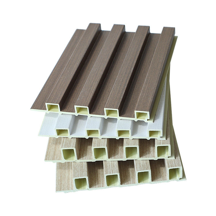 Eco wpc board produsen dekorasi interior kayu plastik komposit PVC Coating Cladding Fluted wpc panel dinding