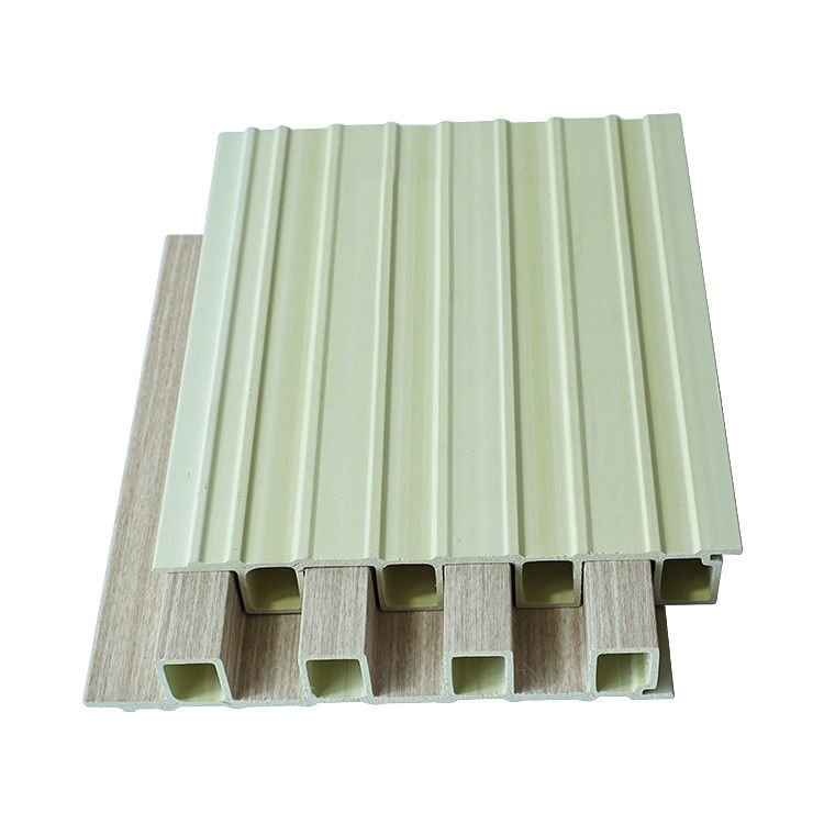 Eco wpc board produsen dekorasi interior kayu plastik komposit PVC Coating Cladding Fluted wpc panel dinding