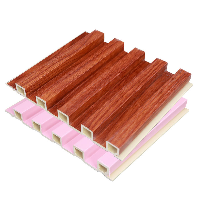Pabrik Dekorasi Interior Kayu Plastik Komposit Pvc Lapisan Cladding Fluted Wall Board Wpc Interior Wall Panel