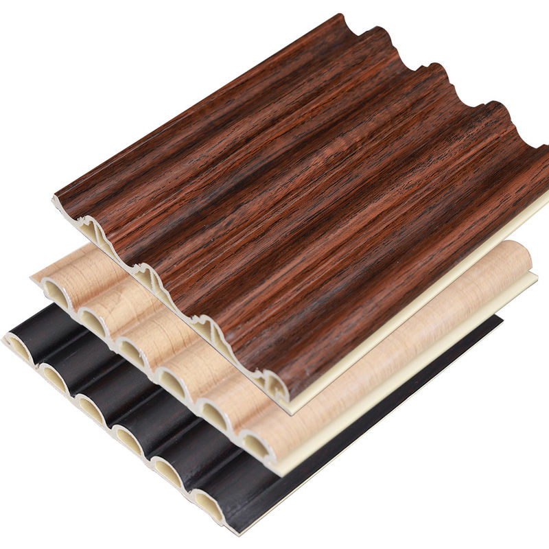 Pabrik Dekorasi Interior Kayu Plastik Komposit Pvc Lapisan Cladding Fluted Wall Board Wpc Interior Wall Panel