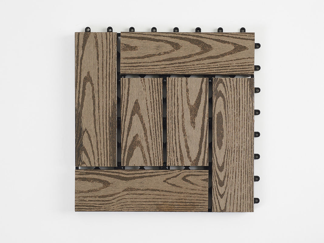 WPC Kayu Plastik Komposit Decking Flooring Tiles Desain Tradisional DIY Outdoor Interlock Co-Extrusion Decking