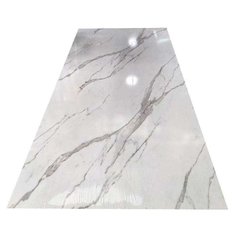 Papan Marmer UV PVC Interior Dekorasi Lembar Plastik Panel Penutup Dinding 3d Pencetakan Lembar Marmer UV Pvc