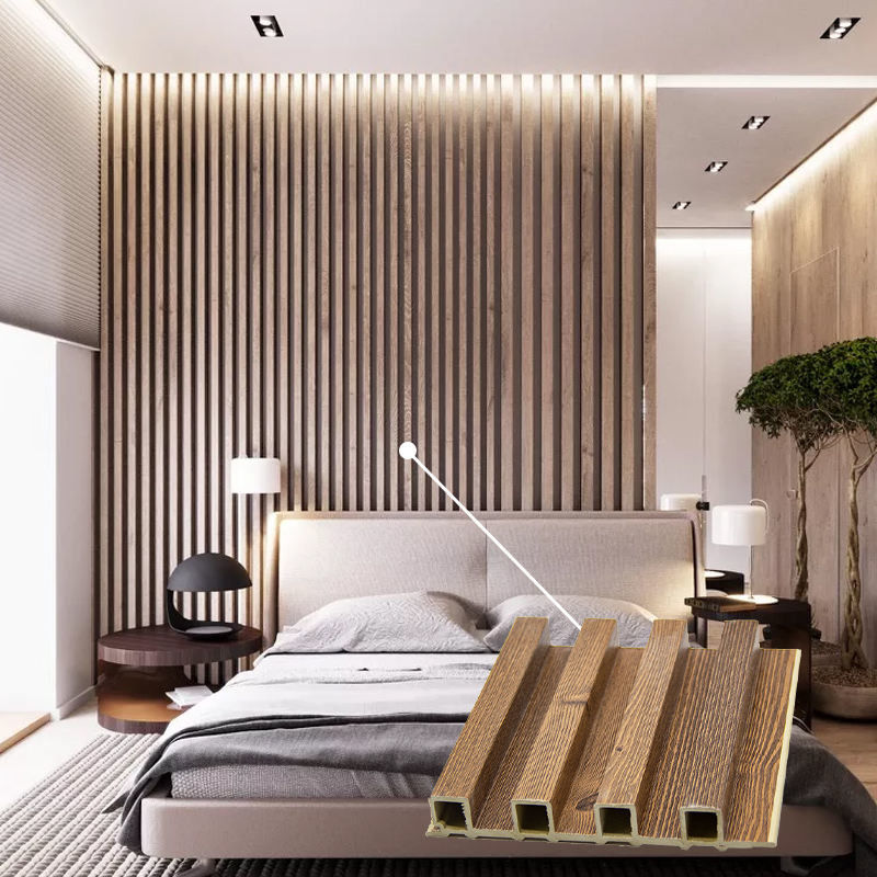 Eco Friendly Fluted Wpc Wall Panel Indoor Use Wpc Wall Cladding Interior Decoration Kayu alternatif