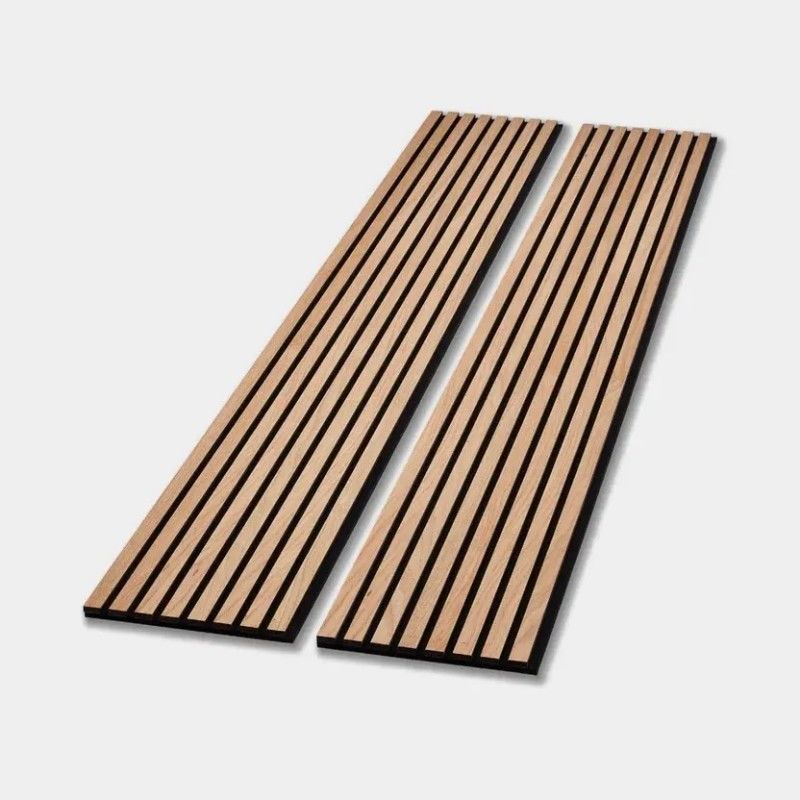 Modern Interior Soundproof Komposit Kayu Slats Dinding Akustik Absorbing Panel untuk Absorpsi Suara di Apartemen Kantor