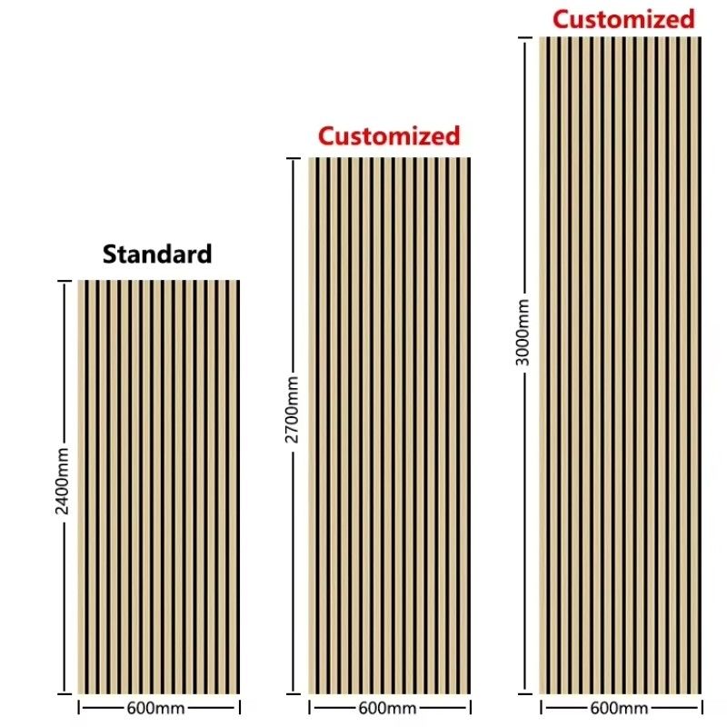Modern Interior Soundproof Komposit Kayu Slats Dinding Akustik Absorbing Panel untuk Absorpsi Suara di Apartemen Kantor