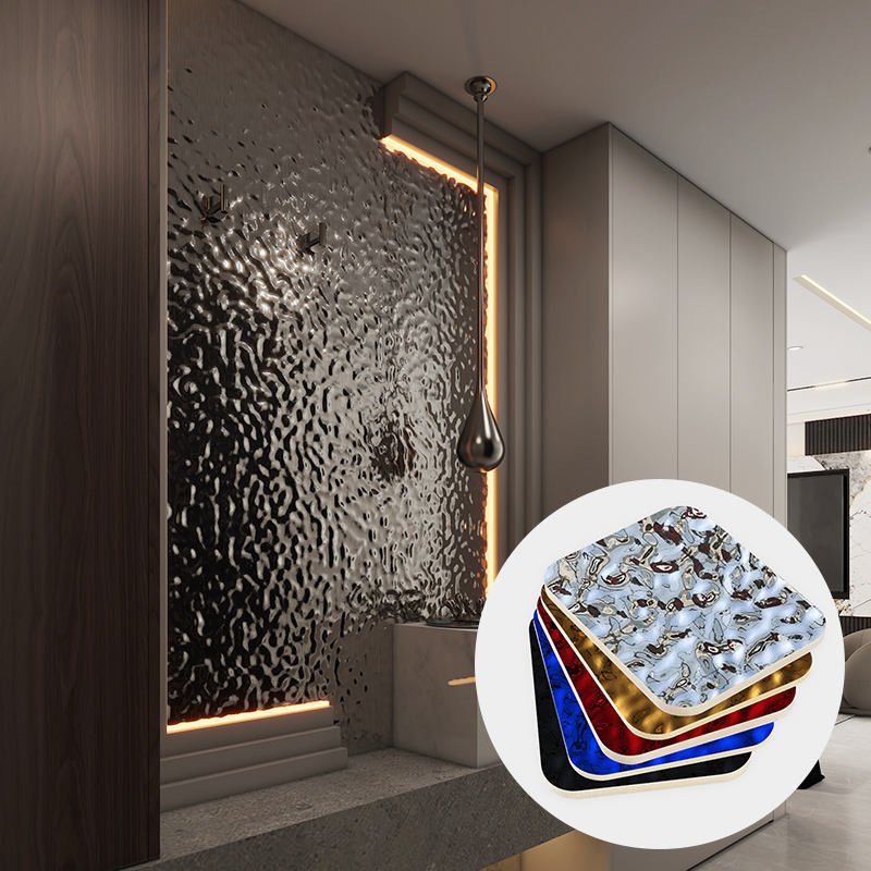 Bamboo Batubara Air Ripple Kayu Veneer Plate Karbon Crystal Plate Bamboo Kayu Serat Panel dinding