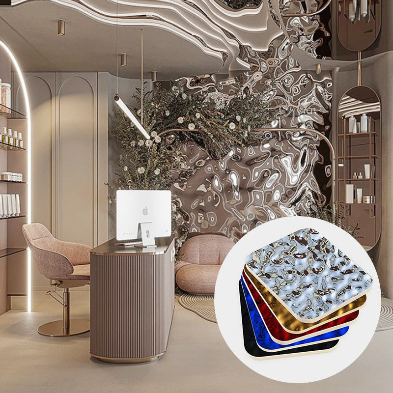 Bamboo Batubara Air Ripple Kayu Veneer Plate Karbon Crystal Plate Bamboo Kayu Serat Panel dinding