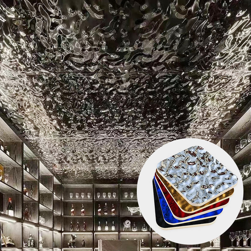 Bamboo Batubara Air Ripple Kayu Veneer Plate Karbon Crystal Plate Bamboo Kayu Serat Panel dinding