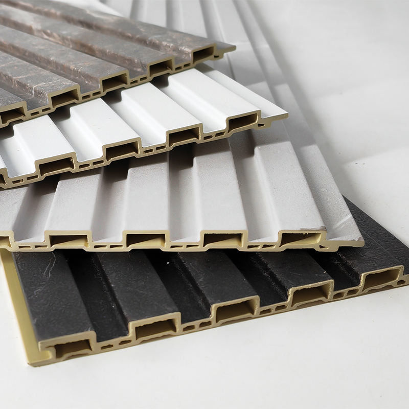 Modern Interior Art Louver Dekoratif 3d Fluted Wpc Wall Panel untuk dinding atau langit-langit dan Indoor TV Pvc Cover Panel