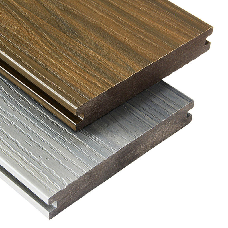 European Co-Extrusion Waterproof Deck Floor WPC Hollow Decking Decking Outdoor Gunakan Komposit Plastik Kayu Disikat