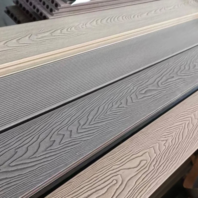 WPC Decking Board Waterproof Kayu Plastik Komposit Material Lantai Teak dan PVC Square Exterior Tile