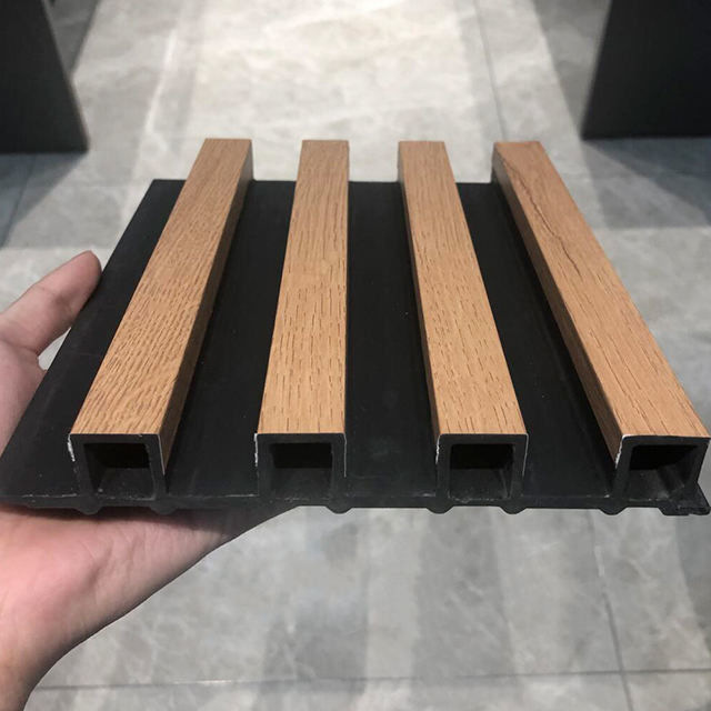 Pvc Wpc Interior Wall Fat Panel 3D Dekorasi Wpc Wall Panel Untuk Interior Hotel Desain Bambu