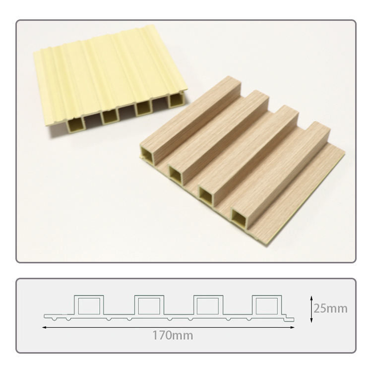 Desain Modern Kayu PVC Komposit Panel Dekorasi dinding Lapisan Panel dinding Wpc tahan UV