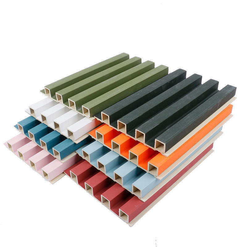 Pvc 3D Fluted Dekoratif Lambrin Kayu Komposit Interior Fluted Panel Wpc Panel Dinding Lapisan Perlindungan Api Untuk Permintaan Pelanggan