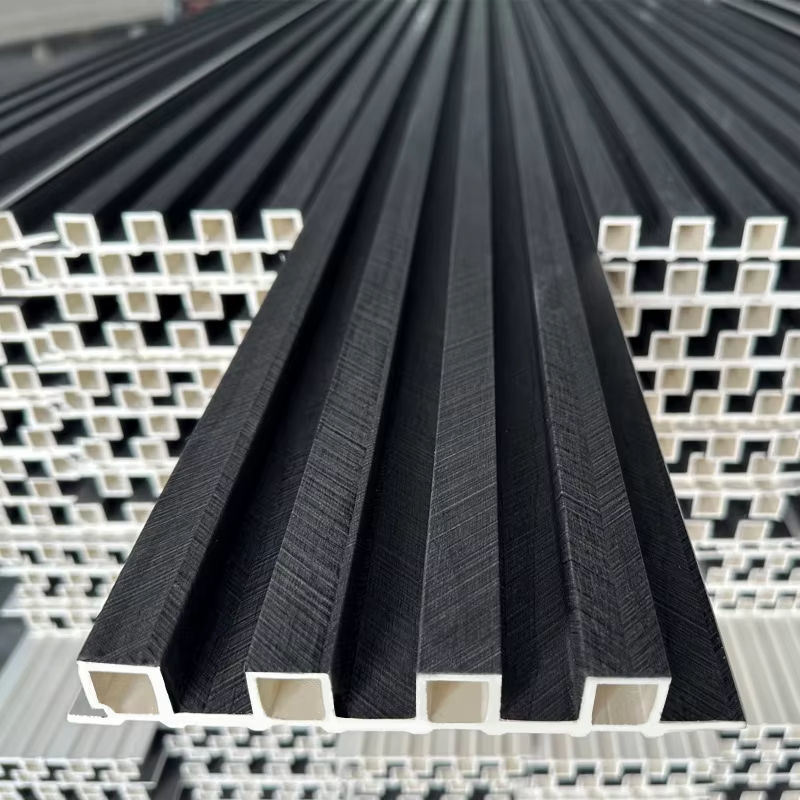 Harga Grosir Modern Desain WPC Wall Board Anti-statis Interior Kayu Slat Wall Panel untuk Indoor Waterproof WPC Wall Cover