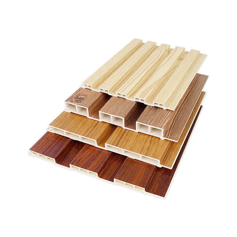 Panel dinding kayu WPC komposit WPC dinding lapis ubin Interior panel dinding bergelombang