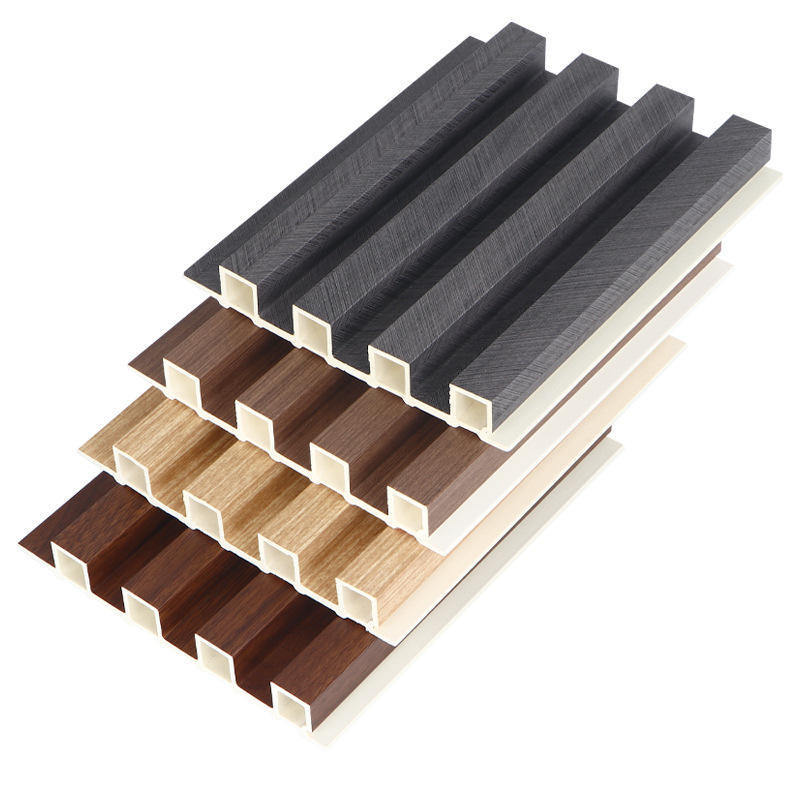 Panel dinding kayu WPC komposit WPC dinding lapis ubin Interior panel dinding bergelombang