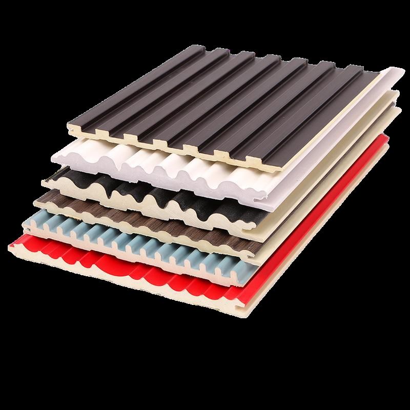 Panel dinding kayu WPC komposit WPC dinding lapis ubin Interior panel dinding bergelombang