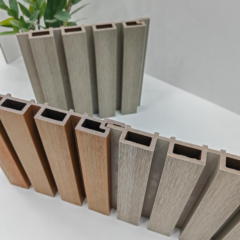 WPC Modern Geometric Pattern Waterproof Panel Tembok Luar Komposit Lapisan Luar 5+ Tahun Garansi Solusi Grafis