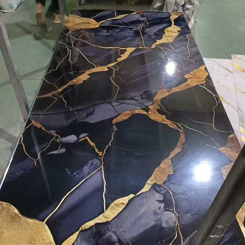 1220*2440mm Customized Color UV Board PVC Marble Sheet Wall Panel untuk Dekorasi Dinding Interior
