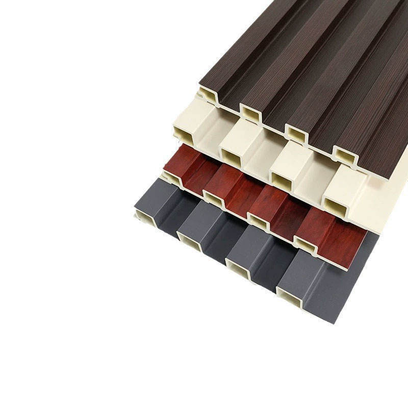 Panel Eksterior Wpc Panel Dinding Plastik Kayu Desain Modern Papan Luar Ruangan Komposit Wpc Panel 3D Pelapis Dinding Eksterior