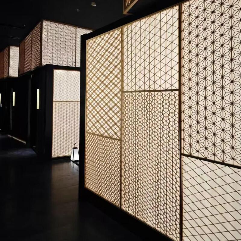 Kerajinan Kayu Kumiko untuk Pintu Kayu Jendela Kotak Kayu Dekorasi Restoran Jepang Partisi