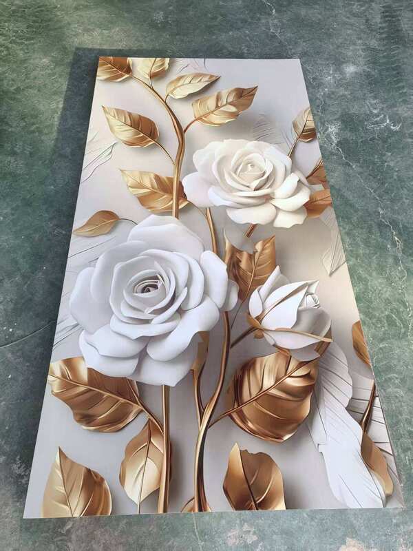 Pabrik Direct Supply 3D Print Color Wholesale UV Coating Board Fleksibel PVC Marble Sheet Panel Dekorasi Dinding