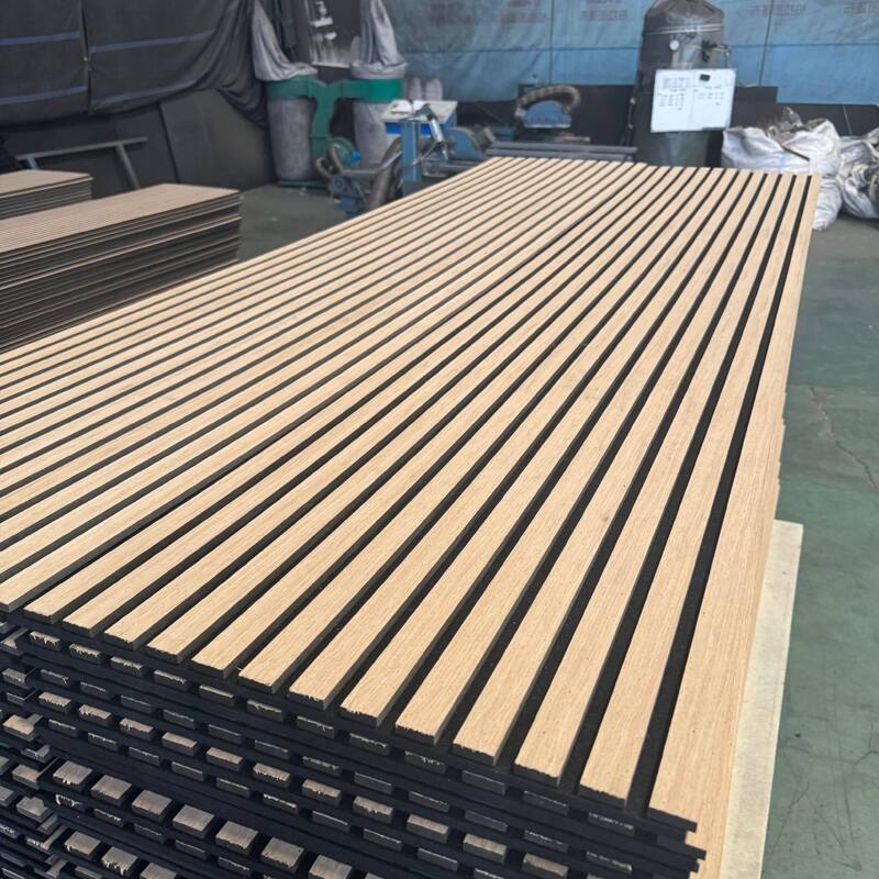 MDF Acoustic Panel Grille Soundproof Wall Panel Decorative Wooden Slat 3D Design Lightweight Noise Reduction Interior Use