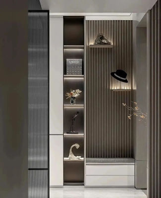 CE / ISO9001 Wpc Wood Slat Panel Panel Dekoratif Wpc Ketahanan UV