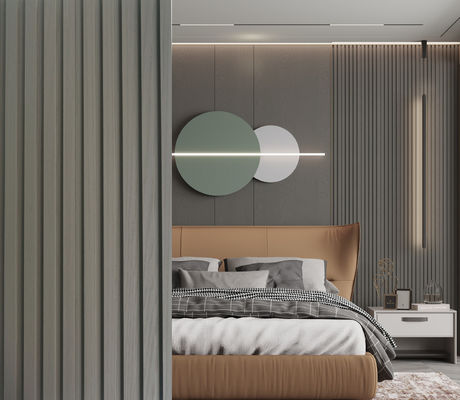 Panel Dinding Serat Kayu WPC Klasik 3000mm Papan Dinding Wpc Bergalur Ramah Lingkungan