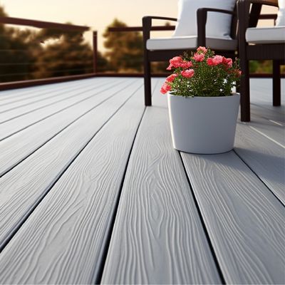 WPC/BPC Teak Warna WPC Teras Luar Ruang tahan api Kapas Serat Kayu Waterproof Decking Komposit Kualitas Tinggi Anti-slip
